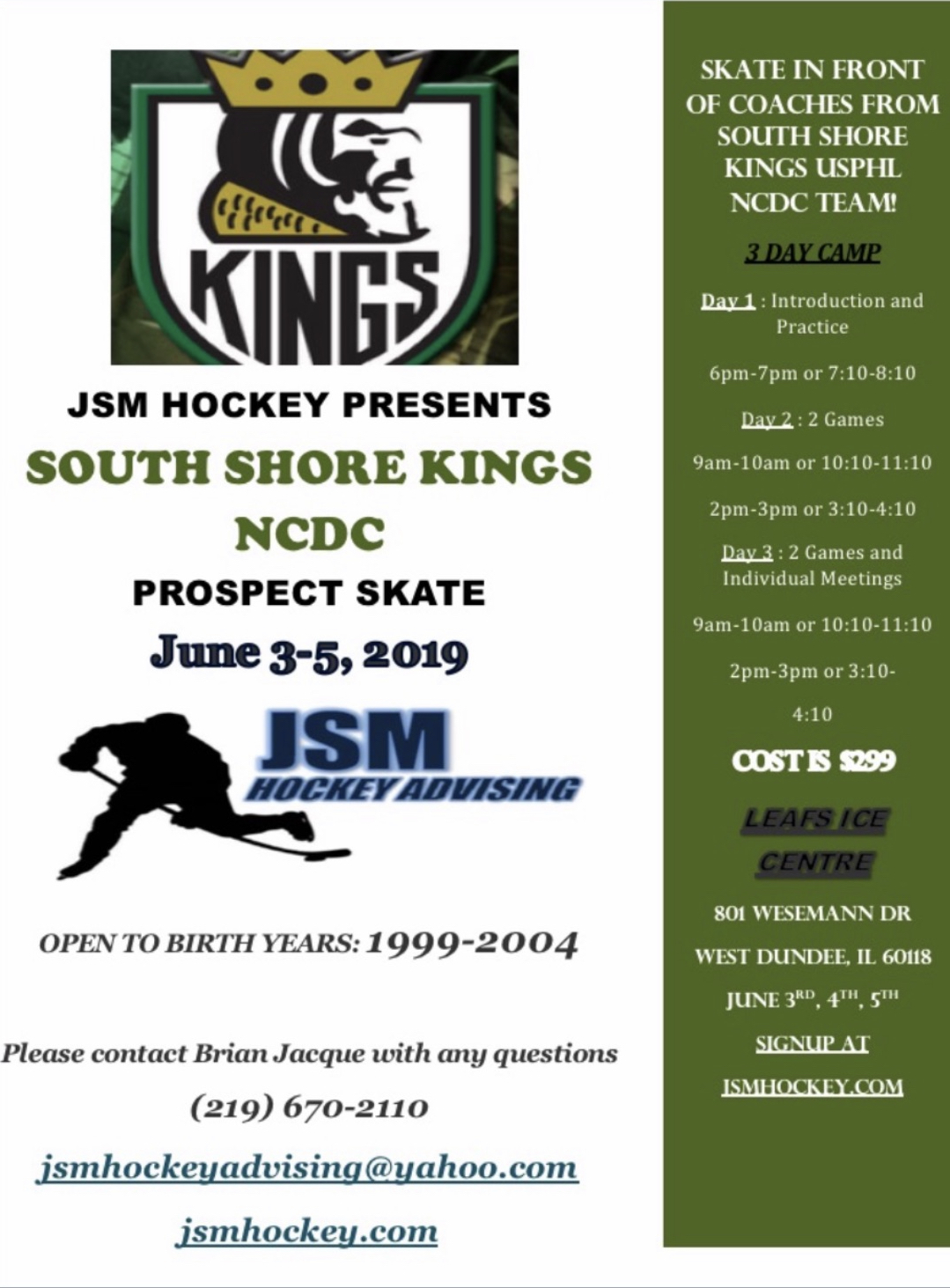 South Shore Kings NCDC Main Camp Registration Now Open!